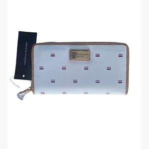 Tommy Hilfiger White and Brown Women's Wallet
